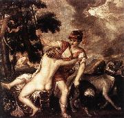 TIZIANO Vecellio Venus and Adonis  R oil painting picture wholesale